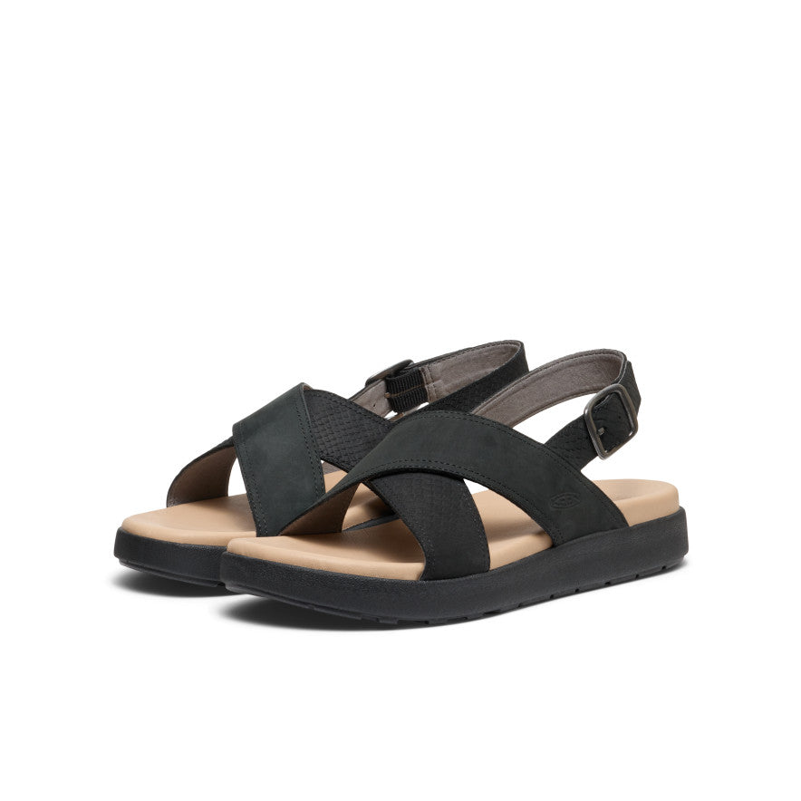 Women's Elle Luxe Cross Strap Sandal | Black/Black - Image 2